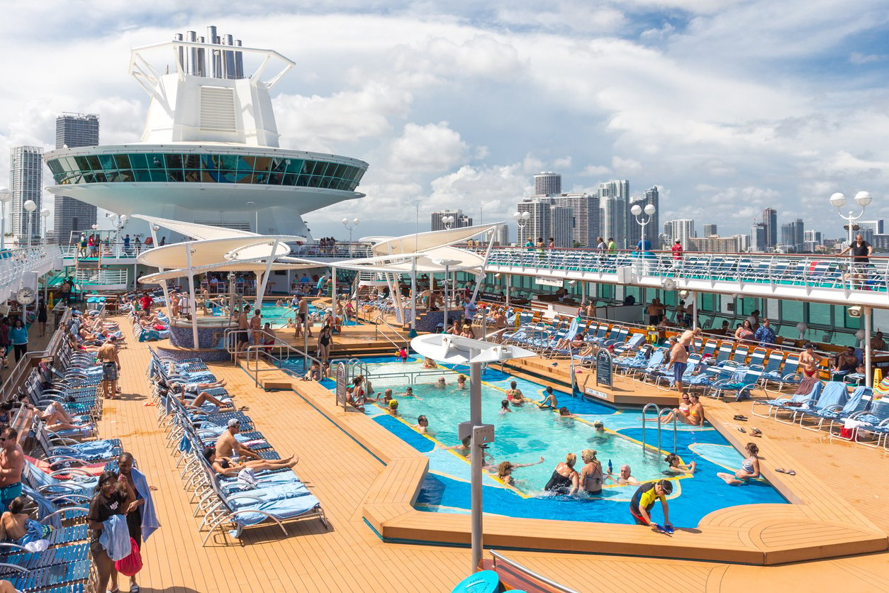 People Having Fun in Pool on Cruise Ship